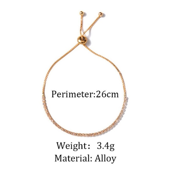 Gold Slider Diamante Bracelet - Picture 3 of 8